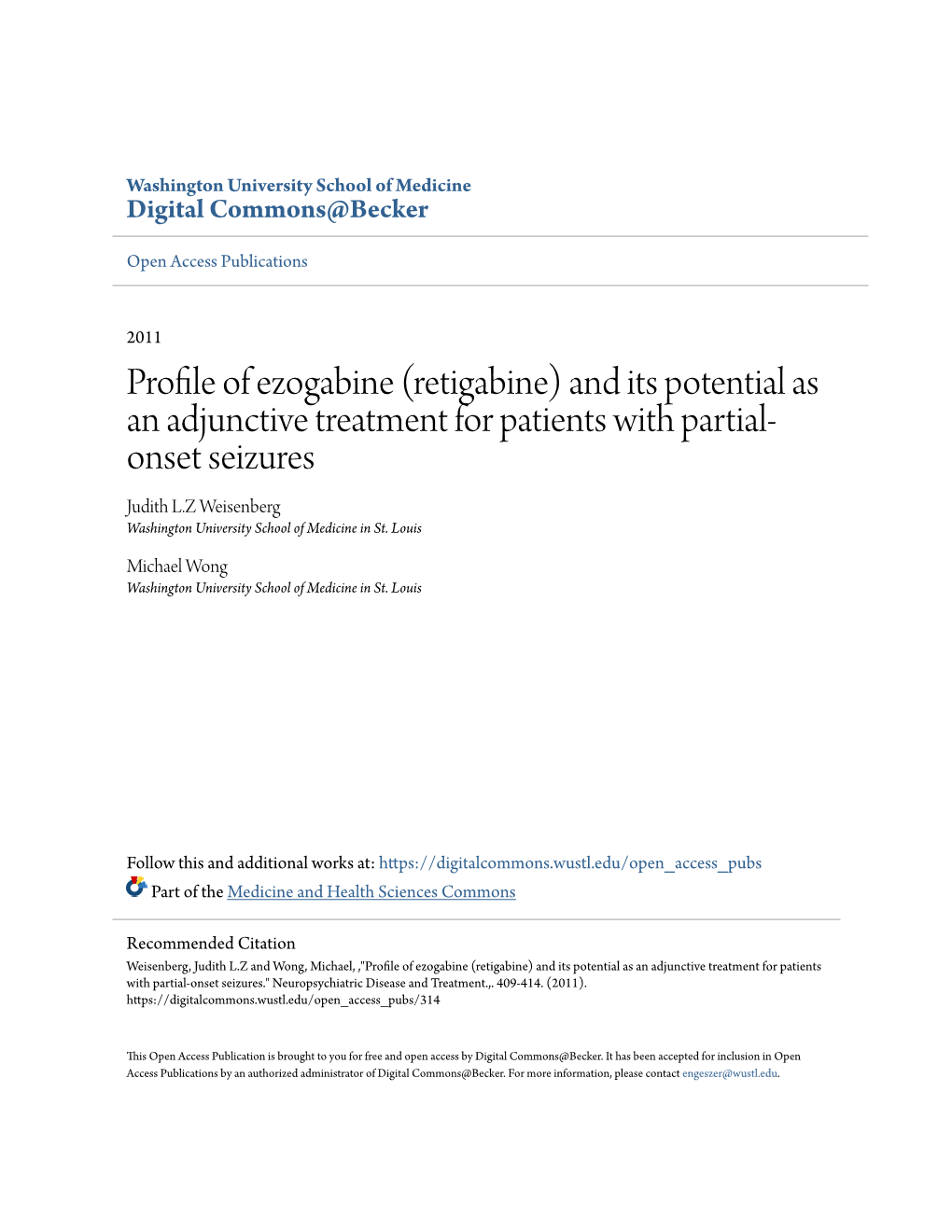 Profile of Ezogabine (Retigabine) and Its Potential As an Adjunctive