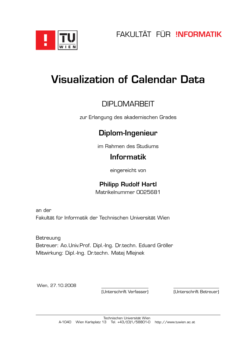 Visualization of Calendar Data