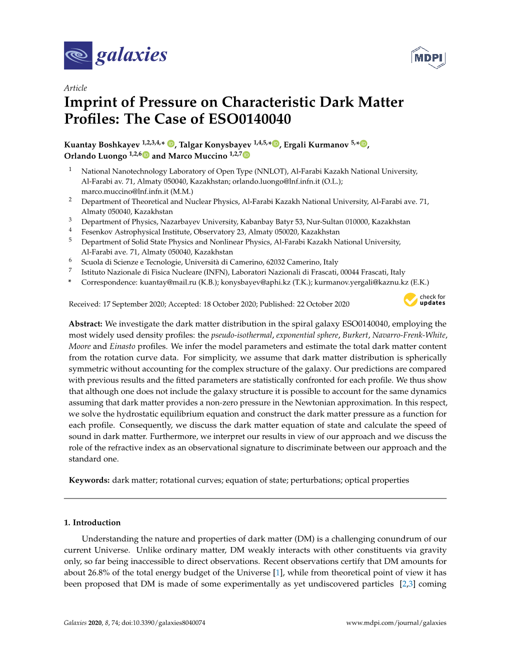 Imprint of Pressure on Characteristic Dark Matter Profiles