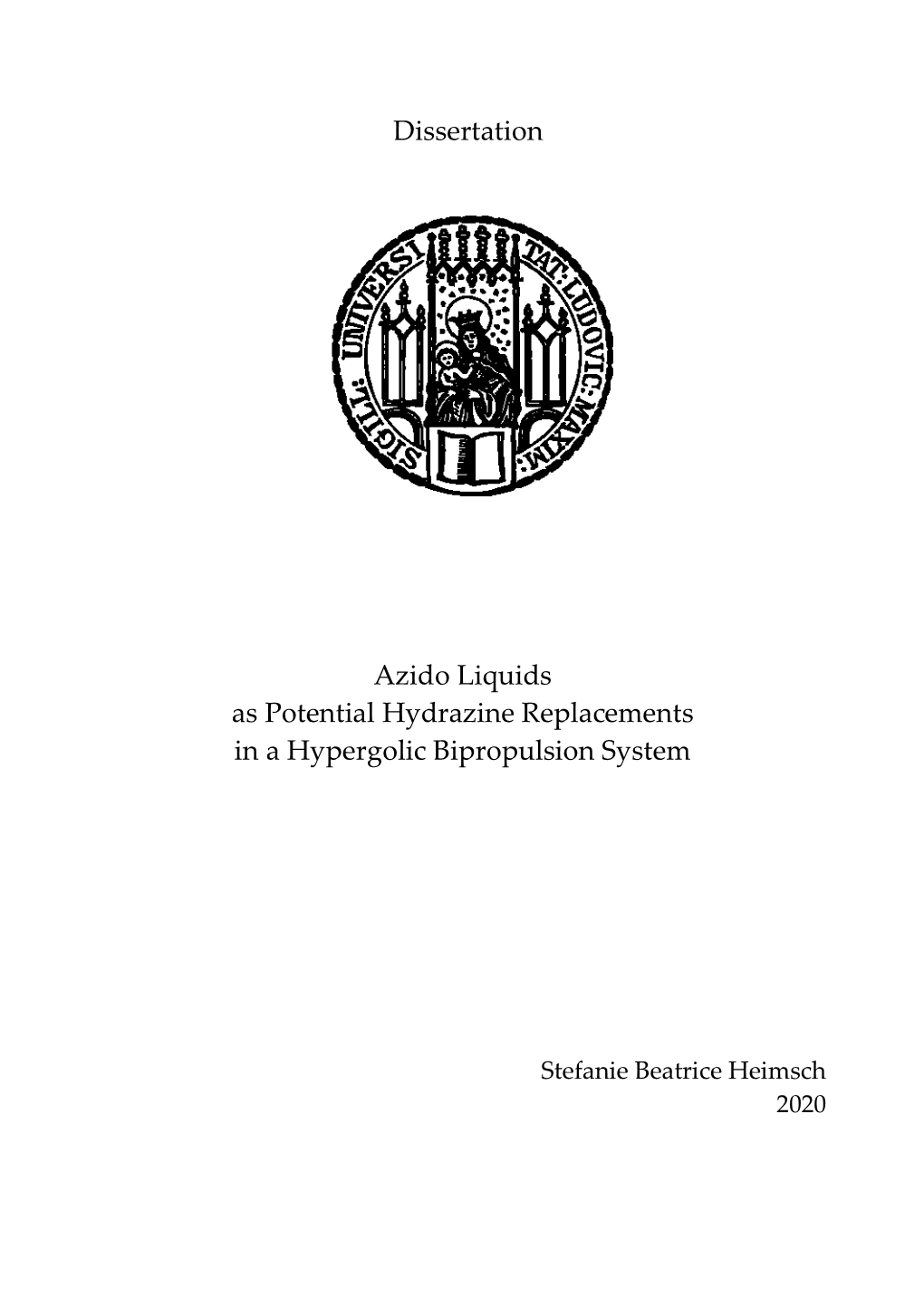 Azido Liquids As Potential Hydrazine Replacements in a Hypergolic Bipropulsion System