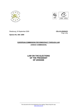 Law on the Elections of the President of Ukraine