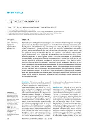 Thyroid Emergencies