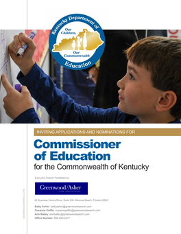 Commissioner of Education Brochure