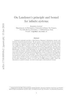 On Landauer's Principle and Bound for Infinite Systems