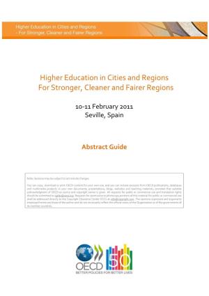 Higher Education in Cities and Regions for Stronger, Cleaner and Fairer Regions