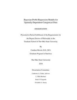 Bayesian Probit Regression Models for Spatially-Dependent Categorical Data