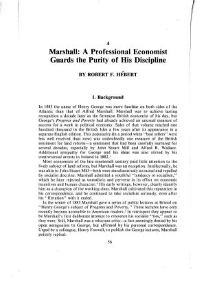 Marshall: a Professional Economist Guards the Purity of His Discipline