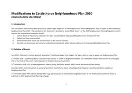 Modifications to Castlethorpe Neighbourhood Plan 2020 CONSULTATION STATEMENT