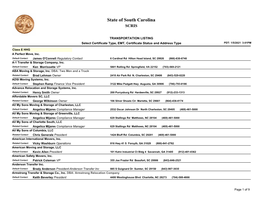 State of South Carolina SCRIS