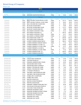 Price List Wine