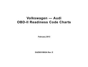 Volkswagen — Audi OBD-II Readiness Code Charts
