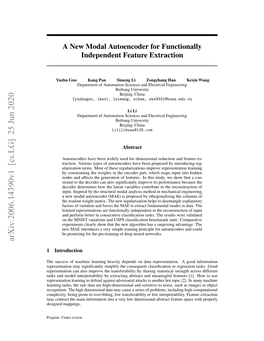 A New Modal Autoencoder for Functionally Independent Feature Extraction