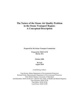 The Nature of the Ozone Air Quality Problem in the Ozone Transport Region: a Conceptual Description