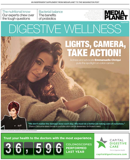 DIGESTIVE WELLNESS Lights, Camera, Take Action! Actress and Advocate Emmanuelle Chriqui Puts the Spotlight on Colon Cancer