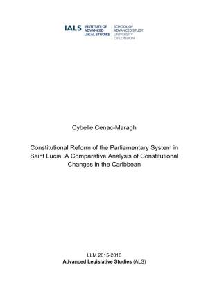 Cybelle Cenac-Maragh Constitutional Reform of the Parliamentary System in Saint Lucia