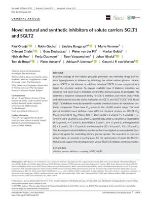 Novel Natural and Synthetic Inhibitors of Solute Carriers SGLT1 and SGLT2