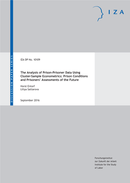 The Analysis of Prison-Prisoner Data Using Cluster-Sample Econometrics: Prison Conditions and Prisoners’ Assessments of the Future