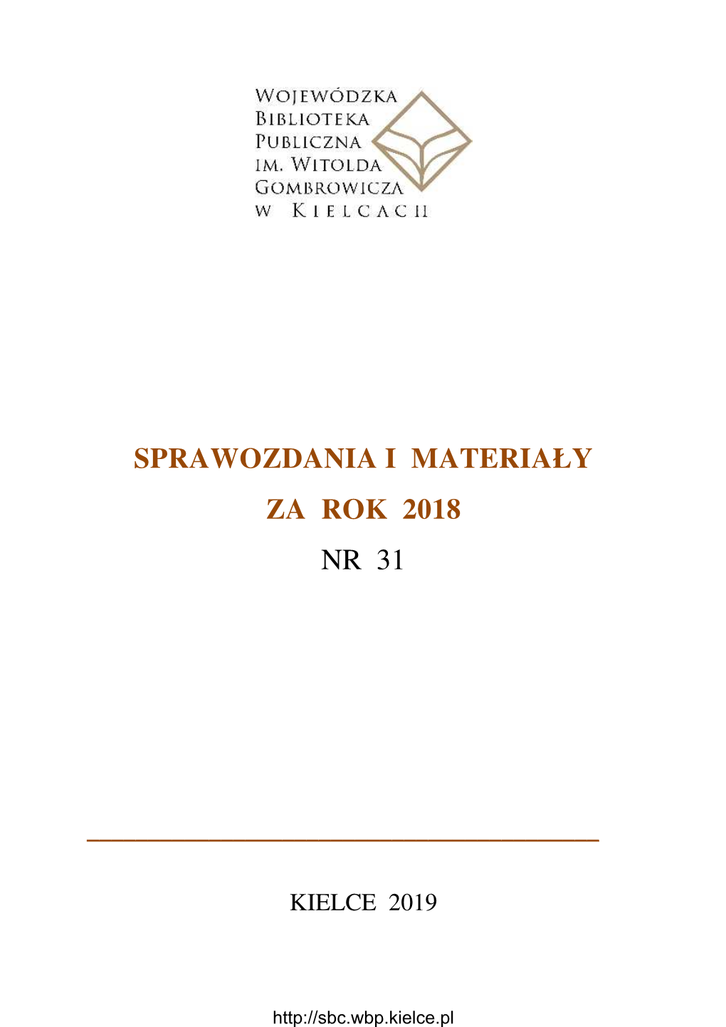 Sprawozdania I Materiały Za Rok 2018 Nr 31