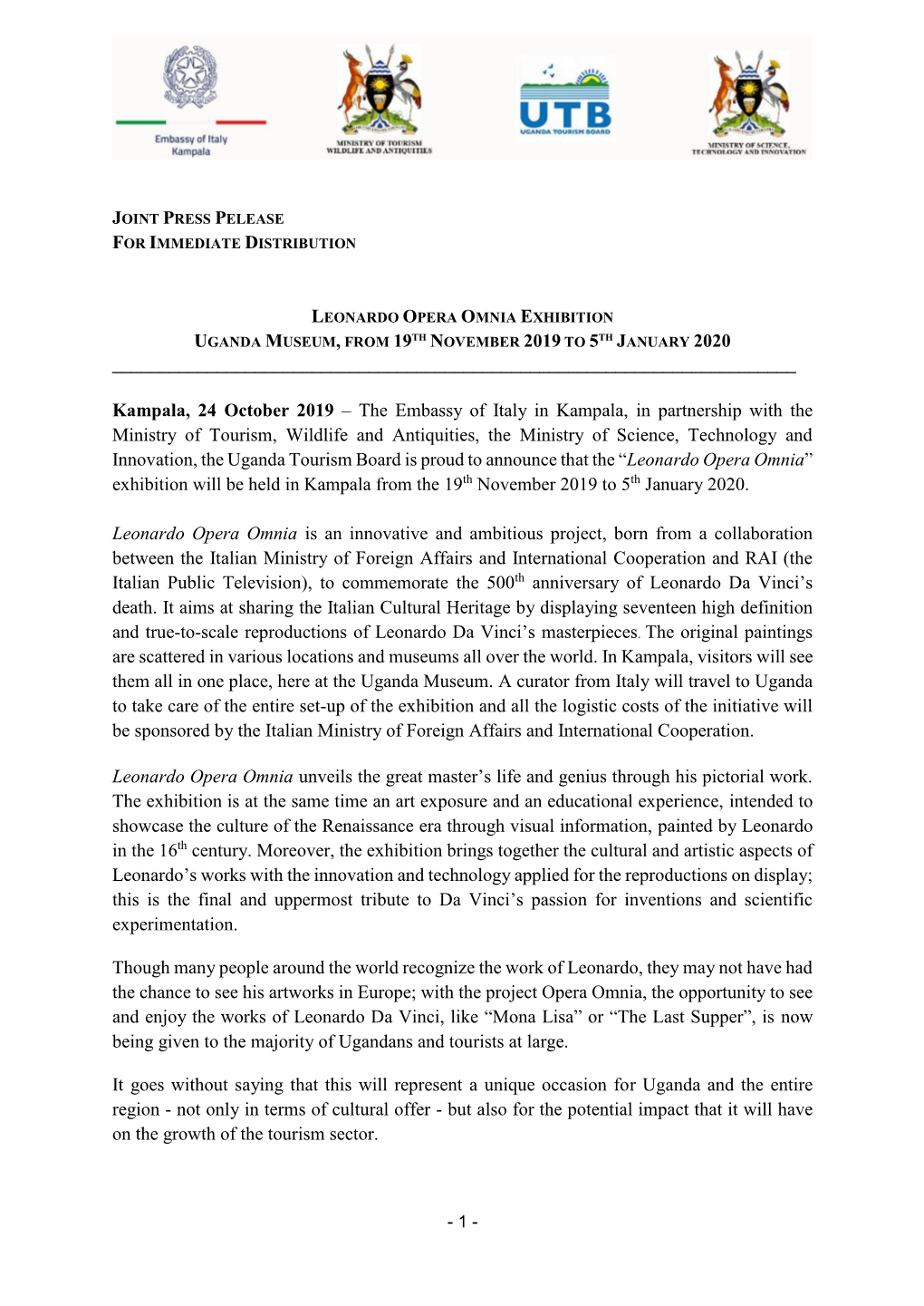 Joint Press Release