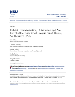 Habitat Characterization, Distribution, and Areal Extent of Deep-Sea Coral Ecosystems Off Lorf Ida, Southeastern U.S.A