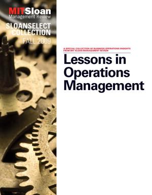 Lessons in Operations Management CONTENTS