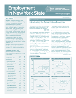 EMPLOYMENT in NEW YORK STATE DECEMBERAPRIL 2018 2015 Focus on the Mohawk Valley Region on an Economic Upswing by Brion Acton, Labor Market Analyst, Mohawk Valley