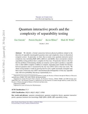 Quantum Interactive Proofs and the Complexity of Separability Testing