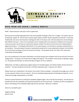 Animals & Society Newsletter