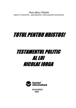 Testamentul Politic Al Lui Nicolae Iorga