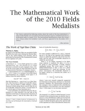 The Mathematical Work of the 2010 Fields Medalists