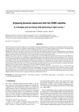 Eclipsing Binaries Observed with the WIRE Satellite