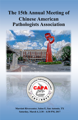The 15Th Annual Meeting of Chinese American Pathologists Association