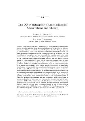 The Outer Heliospheric Radio Emission: Observations and Theory