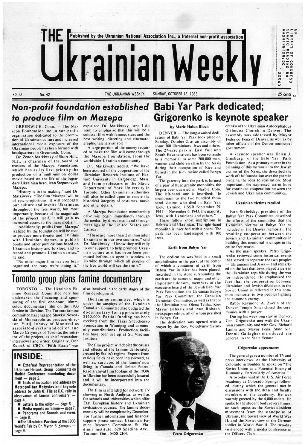 The Ukrainian Weekly 1983, No.42