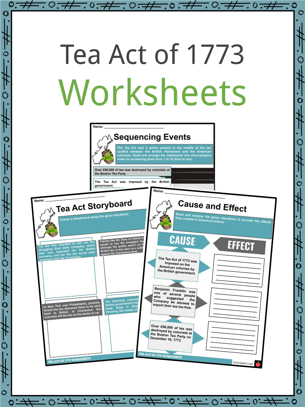 Tea Act of 1773 Worksheets Tea Act of 1773 Facts