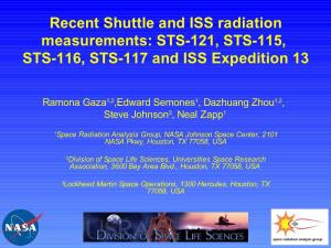 Recent Shuttle and ISS Radiation Measurements: STS-121, STS-115, STS-116, STS-117 and ISS Expedition 13