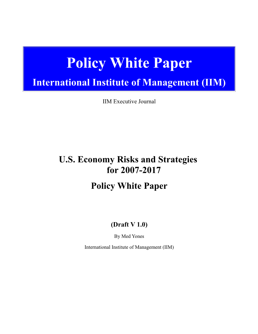 US Economic Risks - How the Fed and Goverment Policies Are Creating a Vicious Economic Cycle?