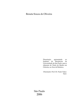 São Paulo, Para a Obtenção De Título De Mestre Em Ciências, Na Área De Botânica