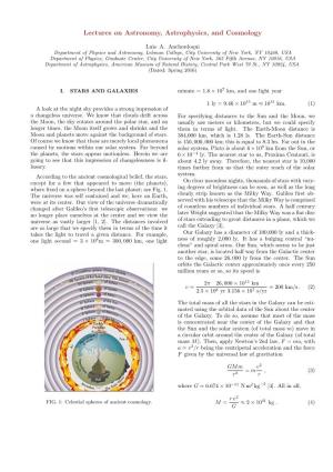 Lectures on Astronomy, Astrophysics, and Cosmology