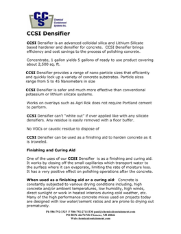 CCSI Densifier