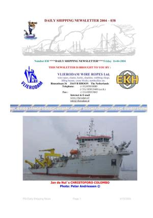 Daily Shipping Newsletter 2004 – 038