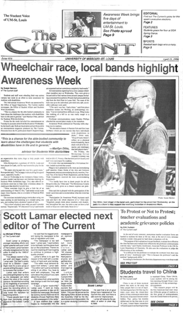 April 15, 1996 :Wheelchair Race, Local Bands Highlight Awareness Week by Susan Benton Are Separated and Are Sometimes Completely Backwards." •
