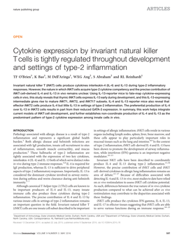 Cytokine Expression by Invariant Natural Killer T Cells Is Tightly Regulated Throughout Development and Settings of Type-2 Inflammation