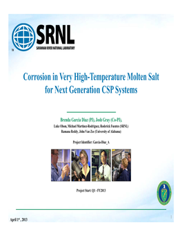 Corrosion in Very High-Temperature Molten Salt for Next Generation CSP Systems