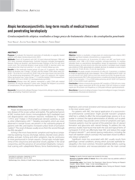 Long-Term Results of Medical Treatment and Penetrating Keratoplasty