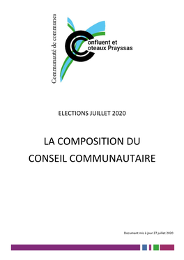 La Composition Du Conseil Communautaire