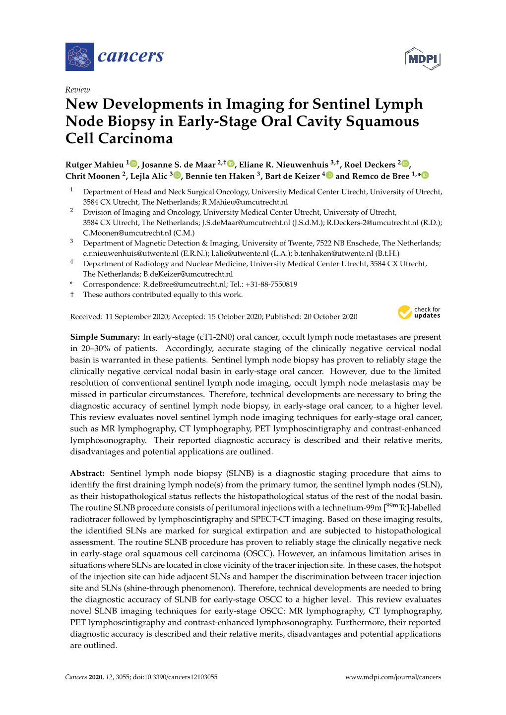 New Developments In Imaging For Sentinel Lymph Node Biopsy In Early Stage Oral Cavity Squamous 0333