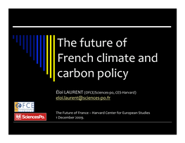 Future of French Climate and Carbon Policy