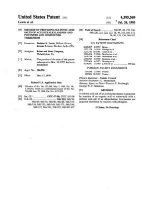 United States Patent (19) 11 4,395,569 Lewis Et Al