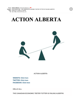 Actionalberta 99 the CANADIAN ECONOMIC TEETER TOTTER IS